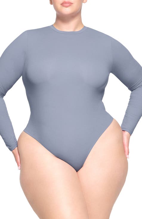 Adult Long-Sleeve Gray Bodysuit