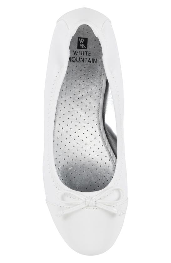 White Mountain Footwear Sunnyside Ii Ballet Flat In White/ White/ Patent