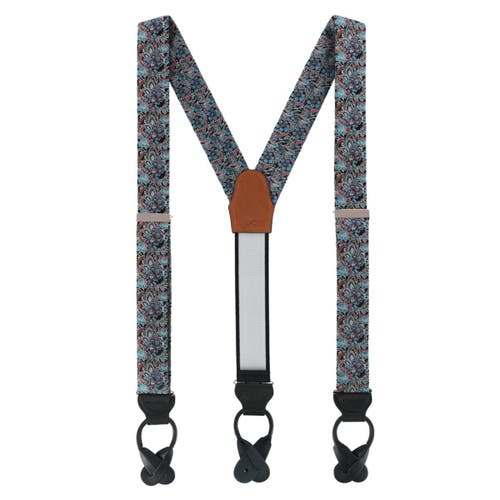 Trafalgar Enzo Exploded Floral Silk Button End Suspenders In Multiple Colors