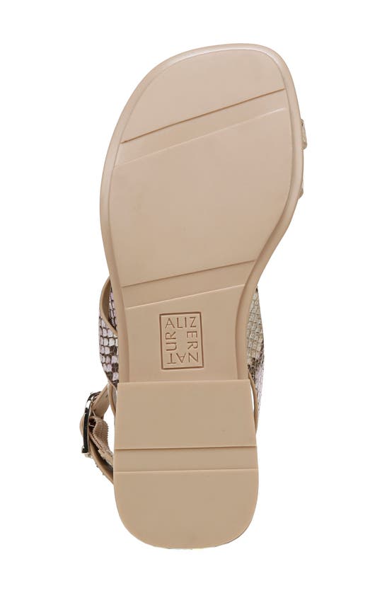 Shop Naturalizer Birch Ankle Strap Sandal In Tan/ Lilac Snake Print Leather