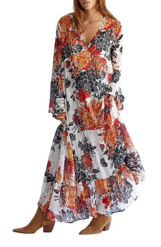 FREE PEOPLE MOROCCAN ROLL FLORAL LONG SLEEVE MAXI DRESS