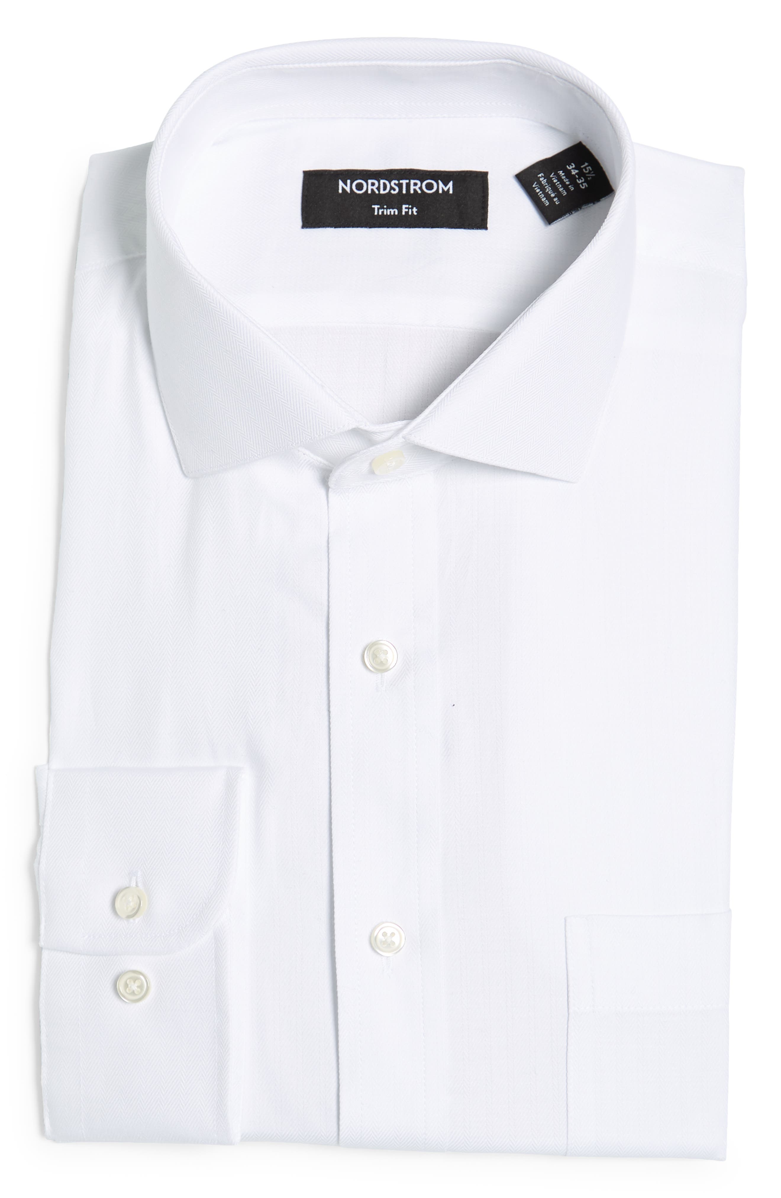 Nordstrom Trim Fit Herringbone Oxford Solid Dress Shirt | Nordstrom