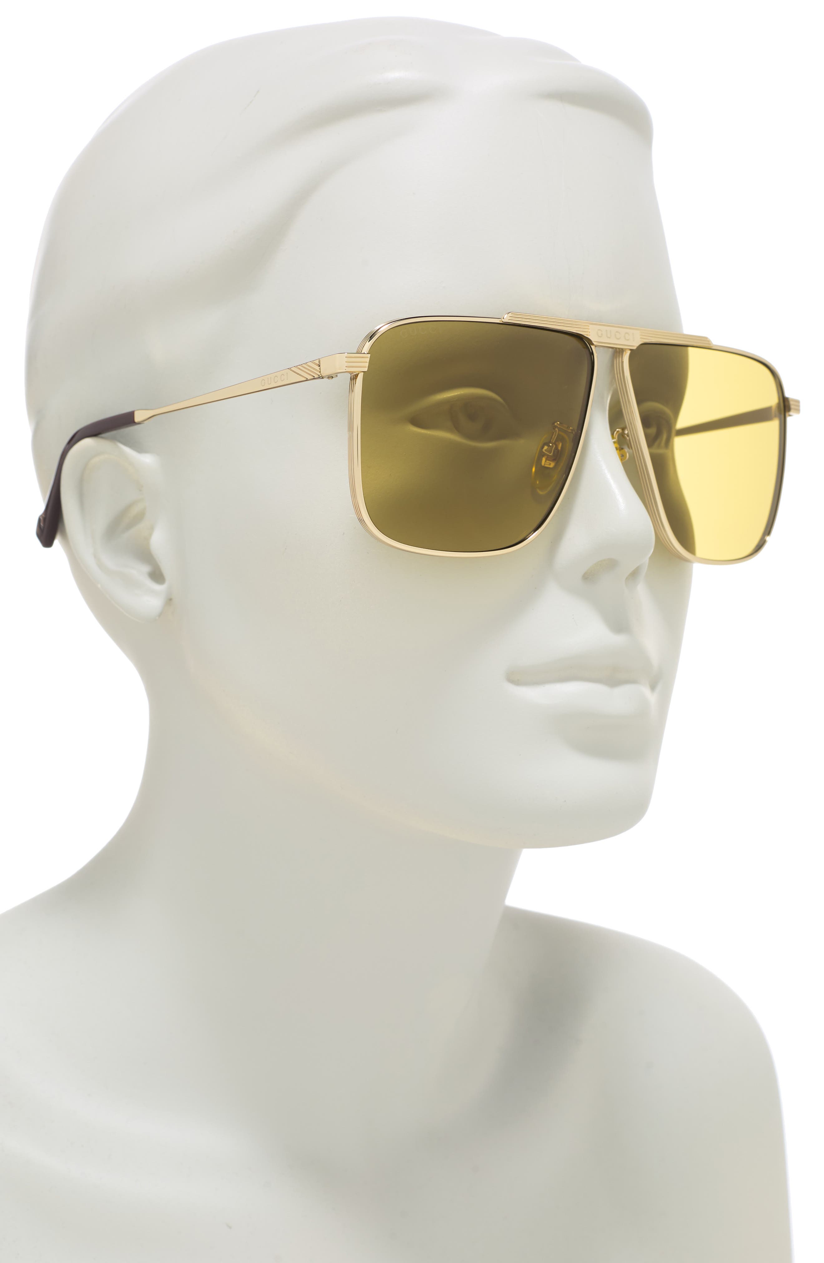 Gucci 63mm Aviator Sunglasses 