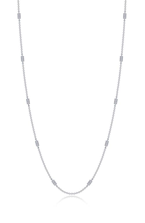 Lafonn Simulated Diamond Station Necklace In Silver