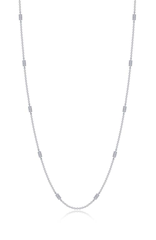 Shop Lafonn Simulated Diamond Station Necklace In Silver