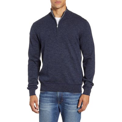 Faherty Sconset Half Zip Sweater, Blue