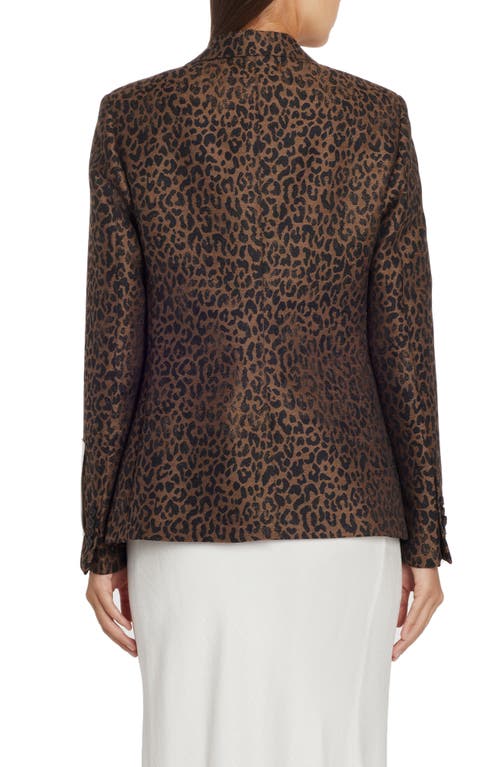 Shop Golden Goose Dune Leopard Virgin Wool Blend Blazer In New Bison/black