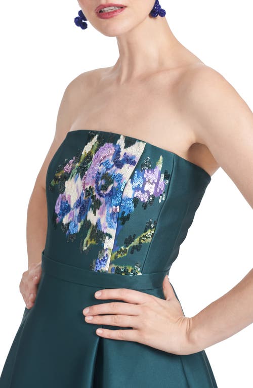 Sachin & Babi Shay Dress In Forest Green Placement Ikat