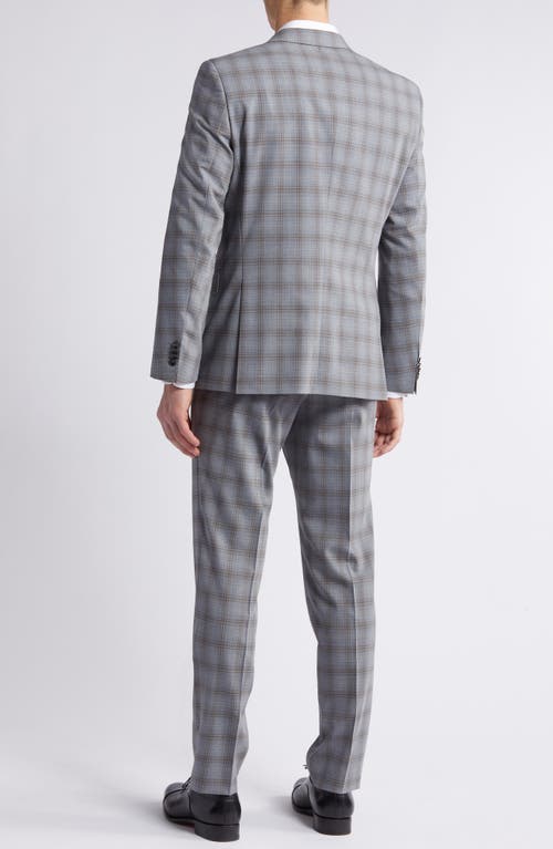 Shop Hugo Boss Boss Huge Plaid Stretch Suit In Silver