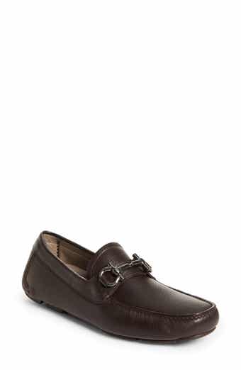 FERRAGAMO: Fort moccasins in grained leather - Black
