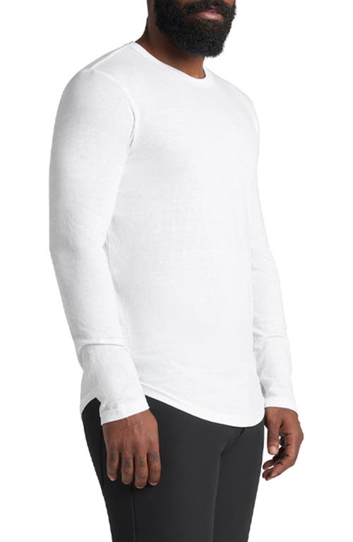 Shop Goodlife Scallop Crewneck Long Sleeve T-shirt In White