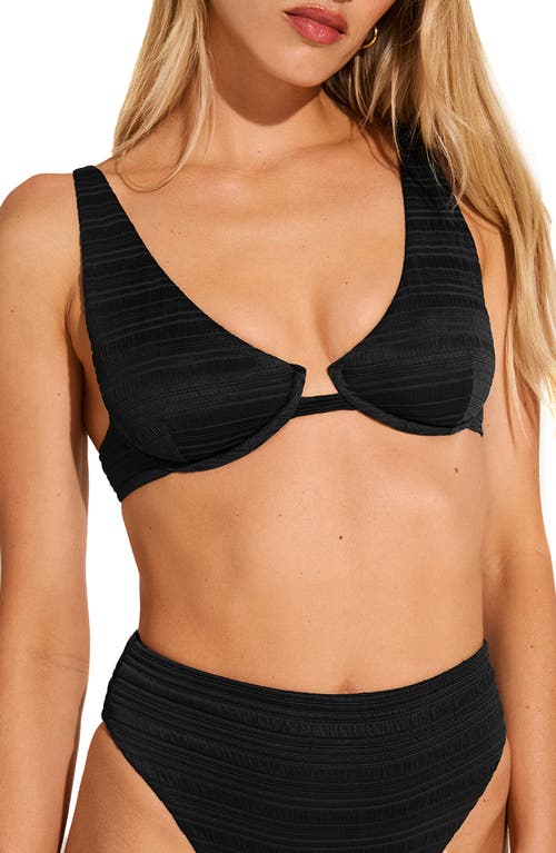 Vitamin A Rossi Underwire Top In Black Seersucker Stripe In Black