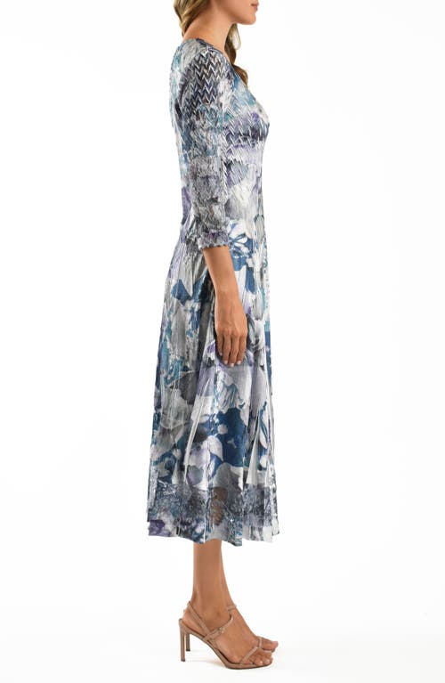 KOMAROV KOMAROV CHARMEUSE & CHIFFON MIDI COCKTAIL DRESS