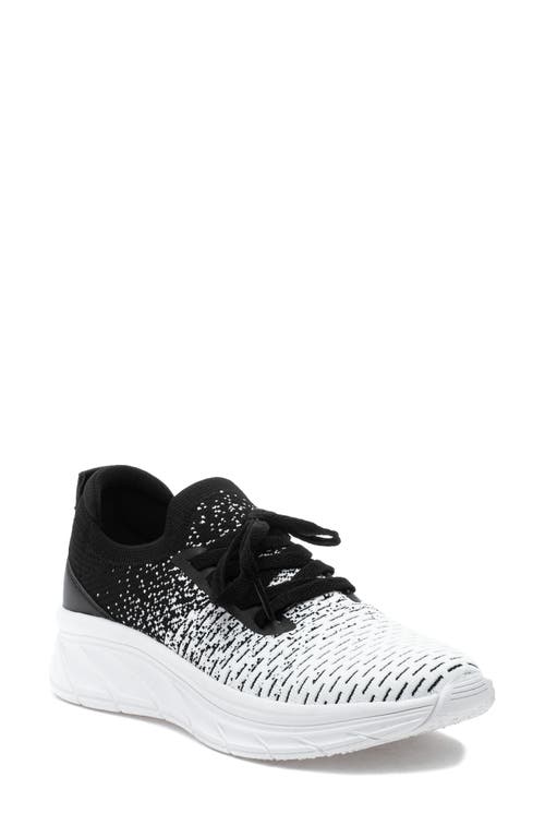Holly Knit Sneaker in White/black