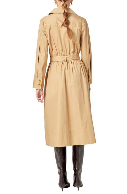 English Factory Big Pocket Long Sleeve Midi Dess In Beige