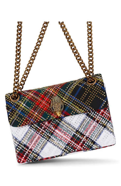 Shop Kurt Geiger London Mini Kensington Embellished Crossbody Bag In White Plaid Multi