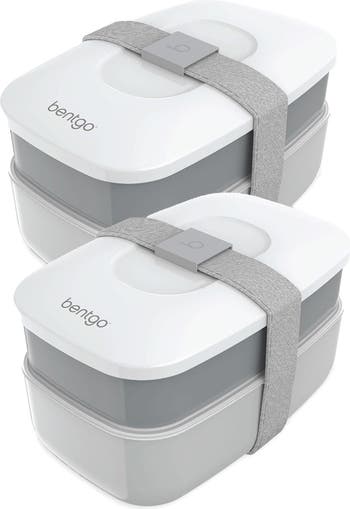 BENTGO 2-Pack of Classic All-in-One Stackable Lunch Box Solution - Gray