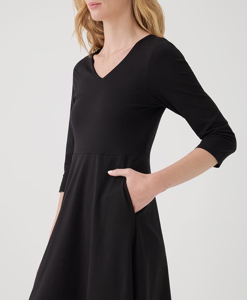 Shop Pact Organic Cotton Fit & Flare Midi Party Dress In Black