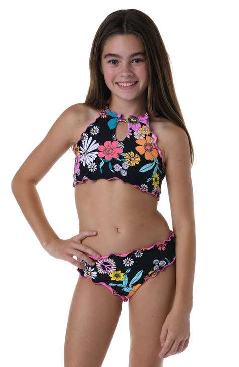 Kids' Peace Halter Neck Two-Piece Swimsuit (Big Girl)