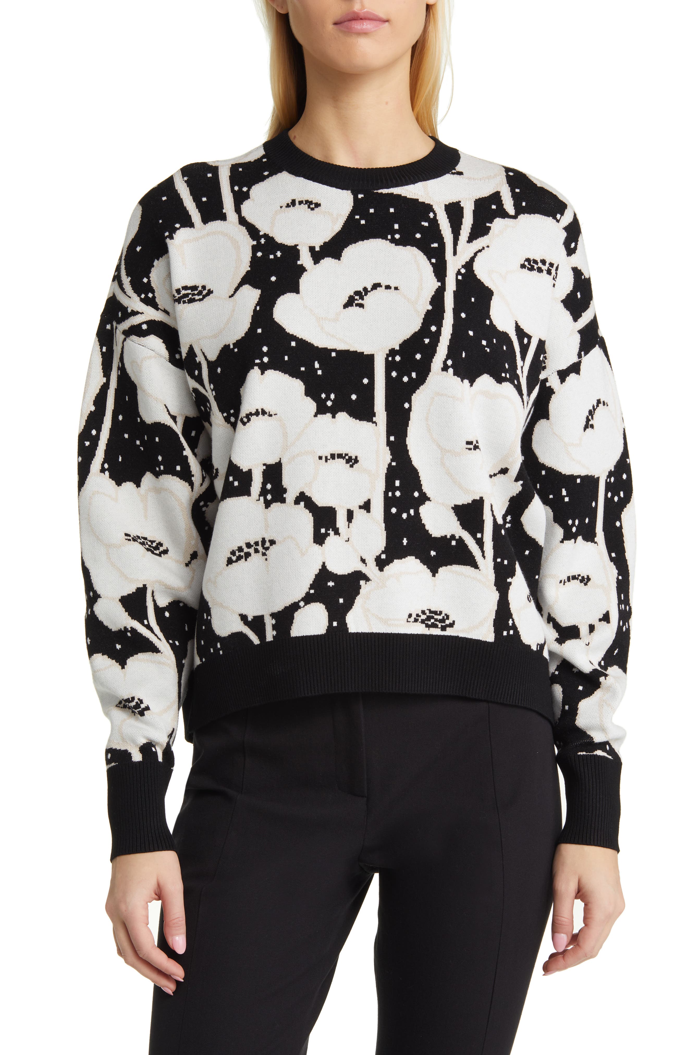 Ted Baker London Pipha Poppy Jacquard Crewneck Sweater | Nordstromrack