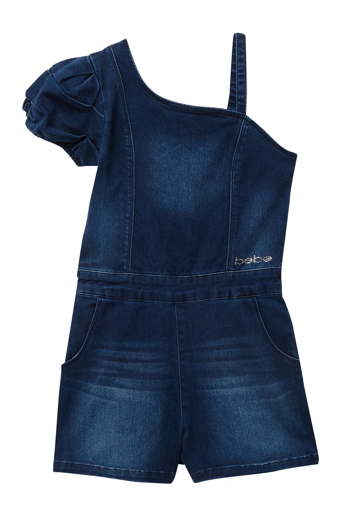 bebe denim jumpsuit