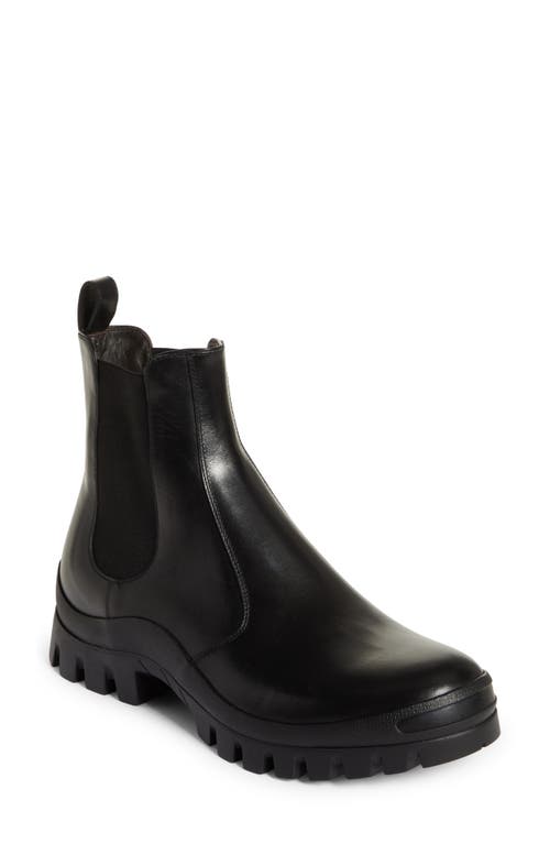 The Row Greta Lug Sole Winter Chelsea Boot Black at Nordstrom,