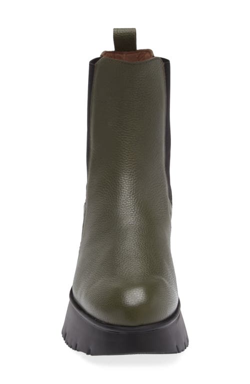 Wonders Platform Chelsea Boot In Algae Tumbled Leather