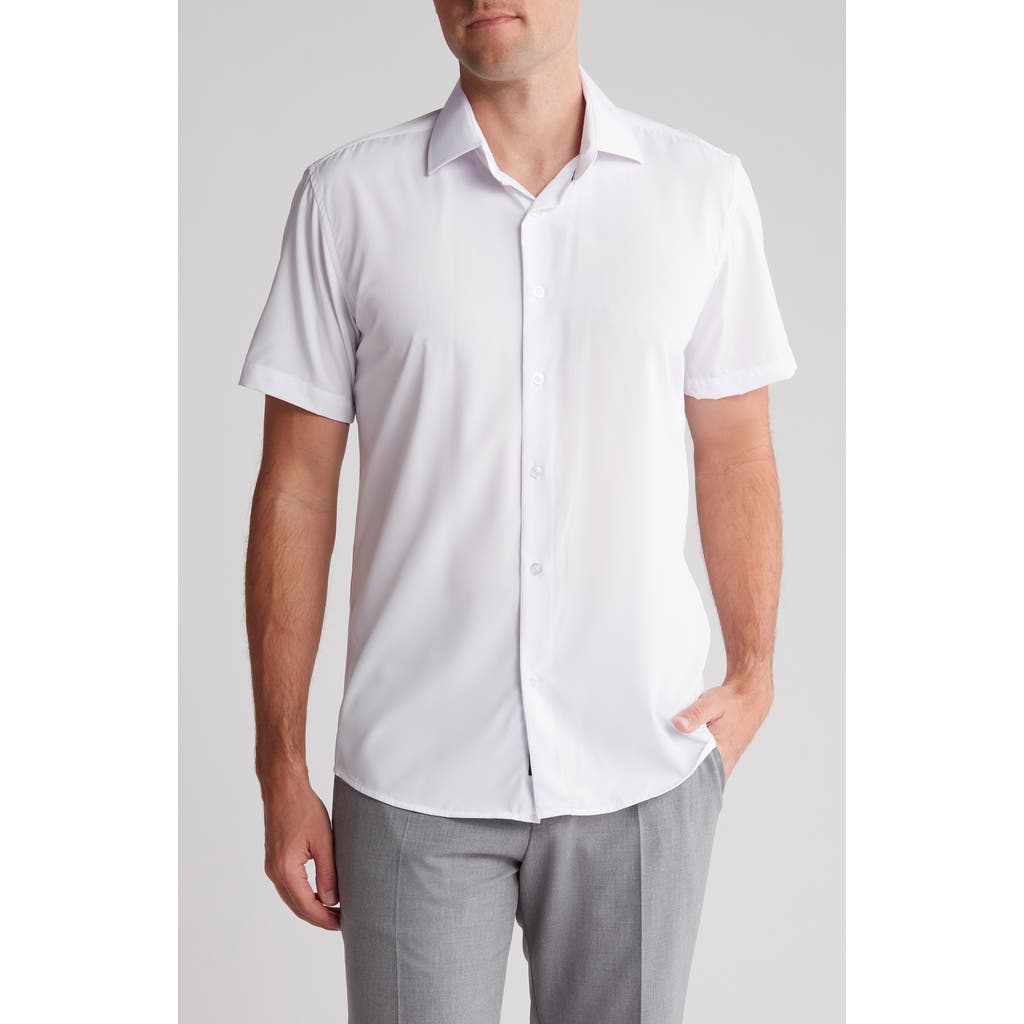 TOM BAINE TOM BAINE SLIM FIT PERFORMANCE SHORT SLEEVE BUTTON-UP SHIRT