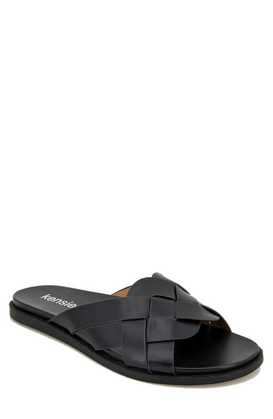 Kensie Ihma Braided Slide Sandal In Black | ModeSens