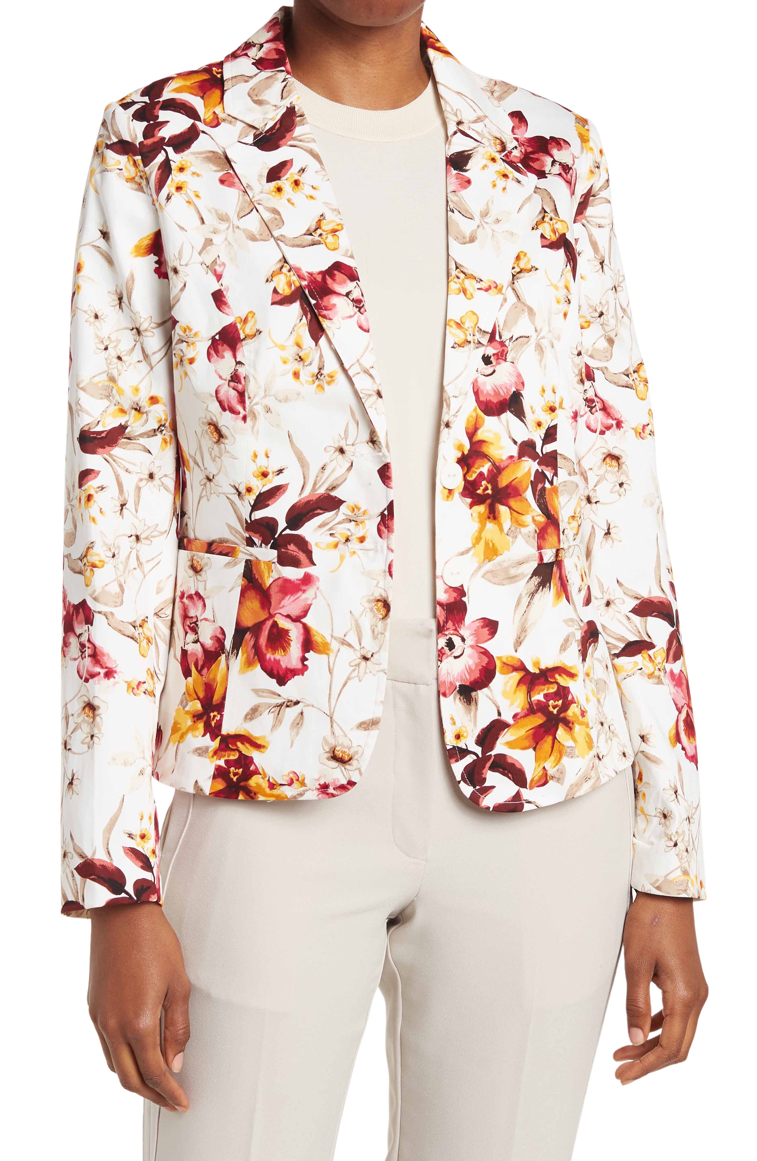 flower print blazer