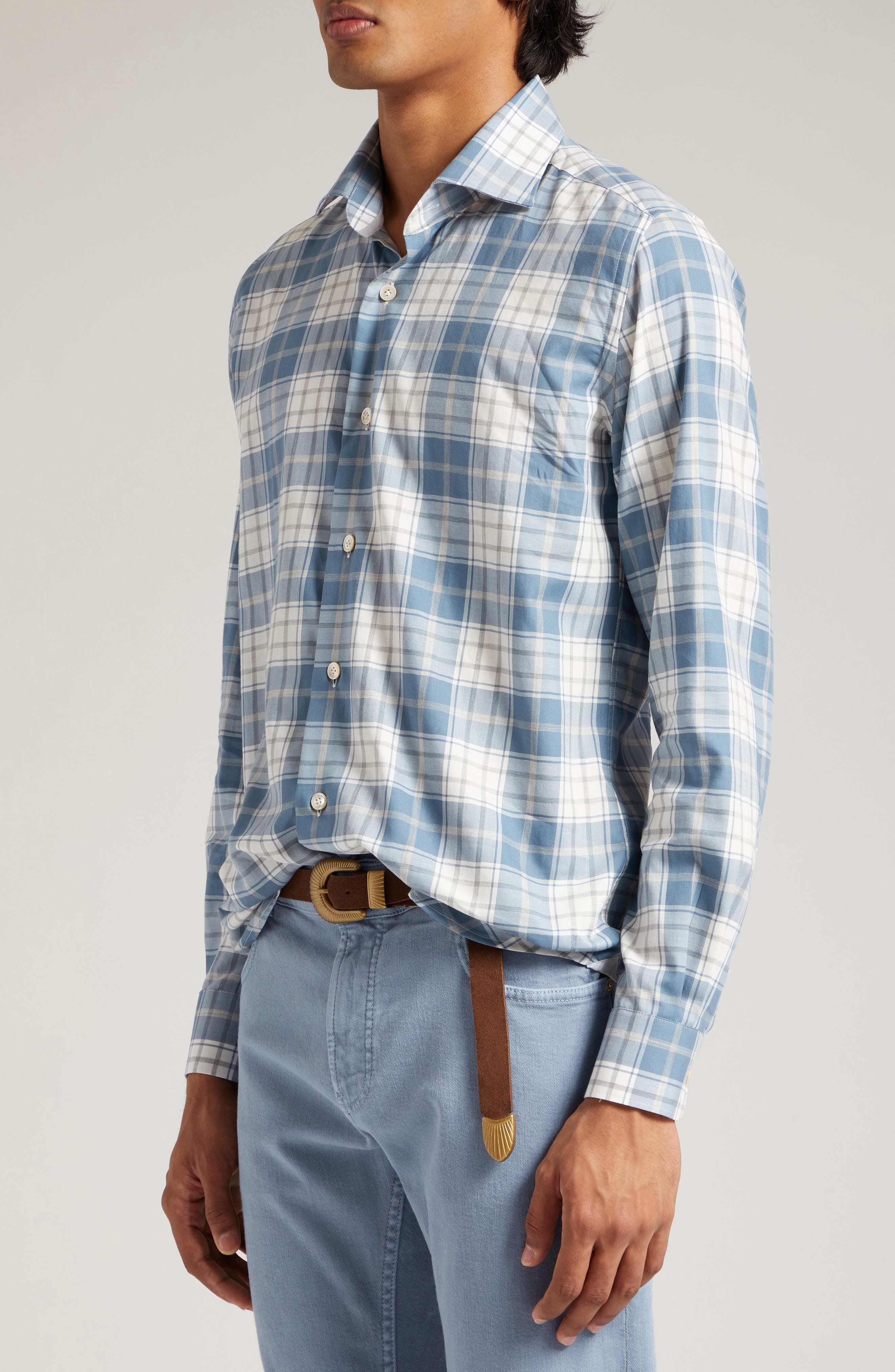 Eleventy Plaid Cotton Flannel ButtonUp Shirt Nordstrom