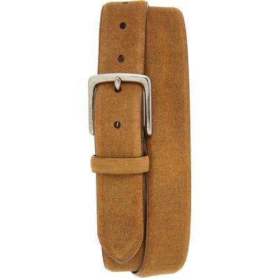 Frye Waxed Suede Belt, Bronze Brown