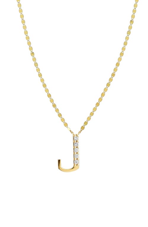 Lana Initial Pendant Necklace in Yellow Gold- J
