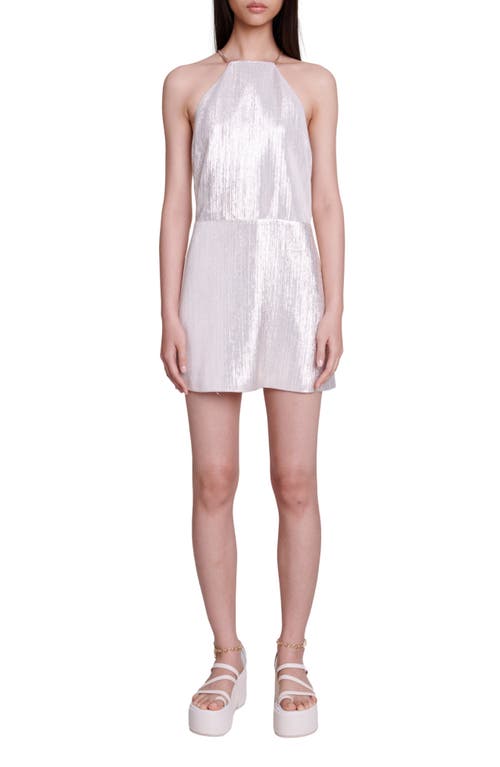 maje Rilexei Sleeveless Metallic Minidress Silver at Nordstrom,