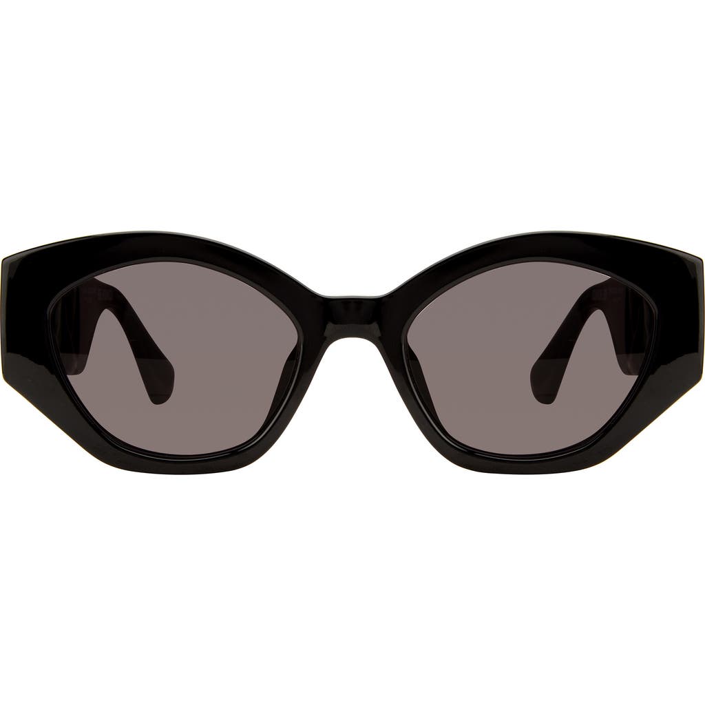 Kurt Geiger London 51mm Round Sunglasses In Black/smoke