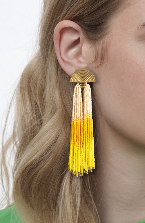 Deepa Gurnani Lalika Bead Drop Earrings In Yellow