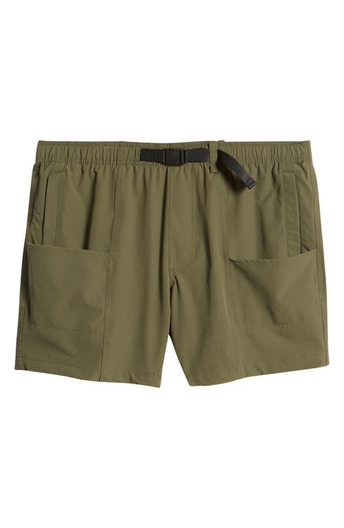 Bp. Belted Stretch Nylon Shorts In Olive Night
