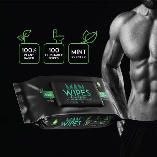 Pursonic 12 Pack Of Flushable Man Wipes In Black
