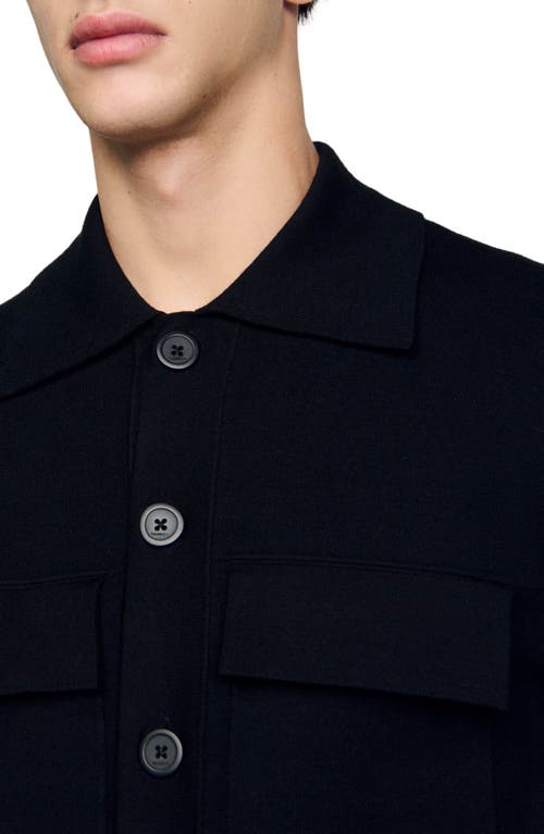 Shop Sandro Knit Jacket In Black