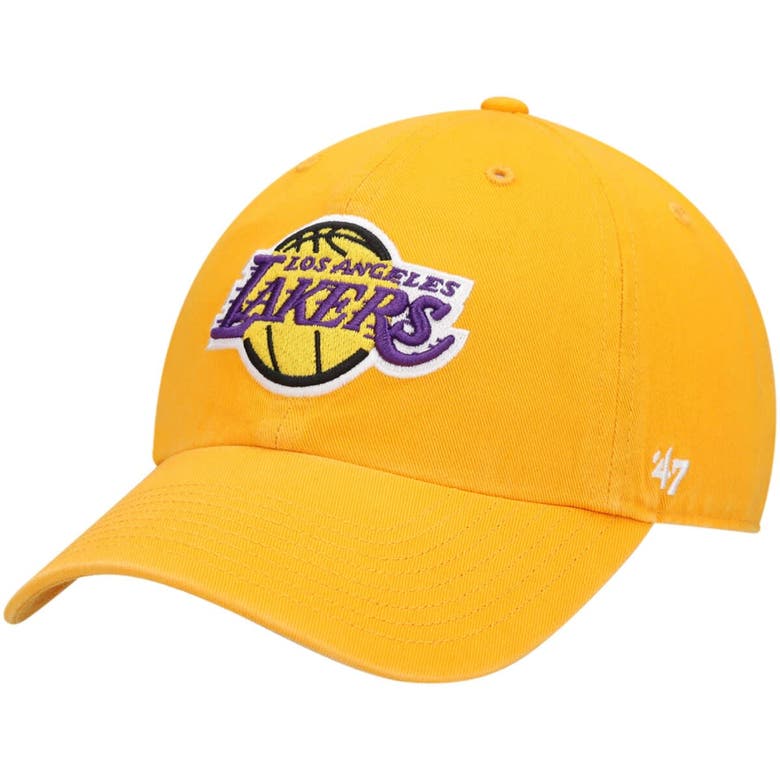 47 ' Gold Los Angeles Lakers Clean Up Adjustable Hat In Orange