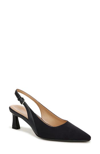 Naturalizer Tansy Slingback Pump In French Navy Faux Leather