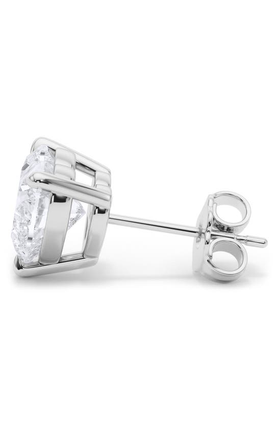 Shop Hautecarat Lab Created Diamond Heart Stud Earrings In 14k White Gold