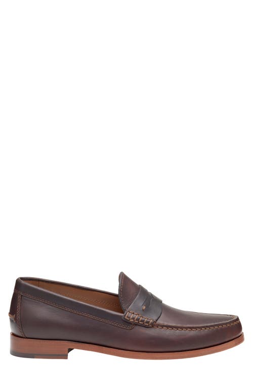 Shop Johnston & Murphy Baldwin Penny Loafer In Dark Brown English Full Grain