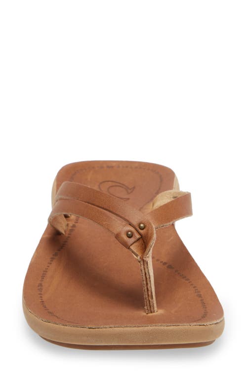 Shop Olukai Kapehe Luana Flip Flop In Sahara/sahara