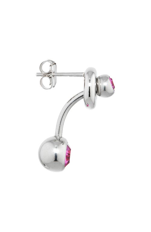 Justine Clenquet Mindy Crystal Embellished Single Post Back Earring In Fuchsia