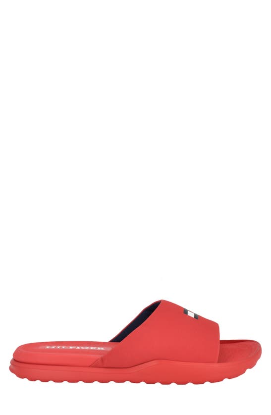 Shop Tommy Hilfiger Marmo Slide Sandal In Red