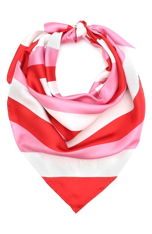 Kate Spade New York oversize heart square silk scarf in Pink Multi at Nordstrom