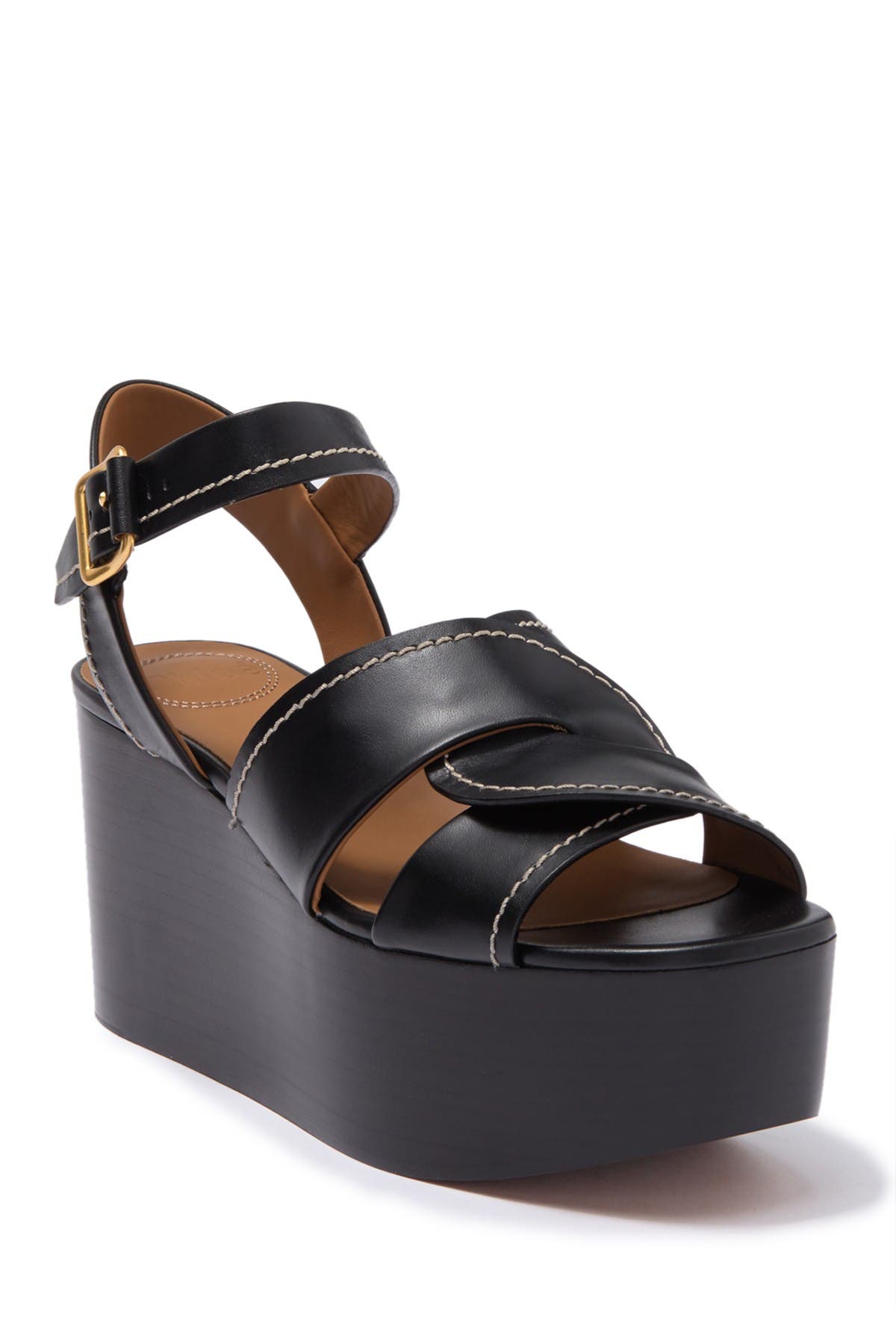 Chloé Candice Platform Wedge Sandal In Black