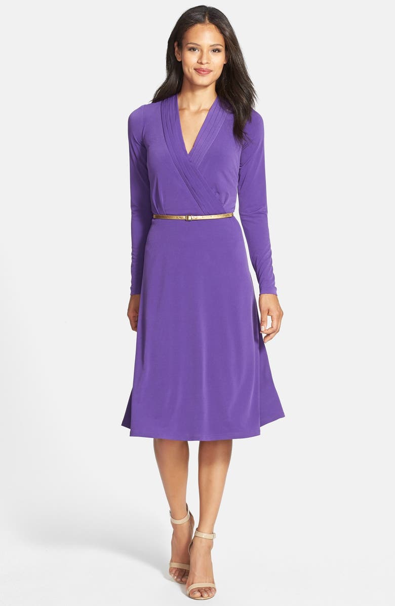 Donna Ricco Belted Jersey Fit & Flare Dress | Nordstrom