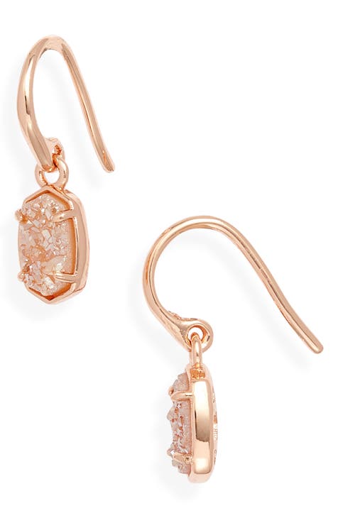 Cade Earrings in Rose Gold Iridescent Drusy main image 1
